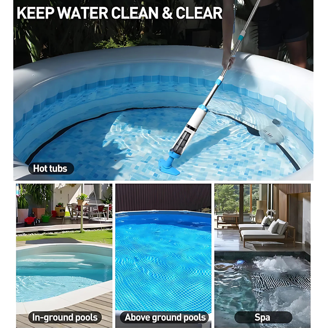 Cleaner Pro° PoolCleaner: Oppladbar Håndholdt Poolstøvsuger