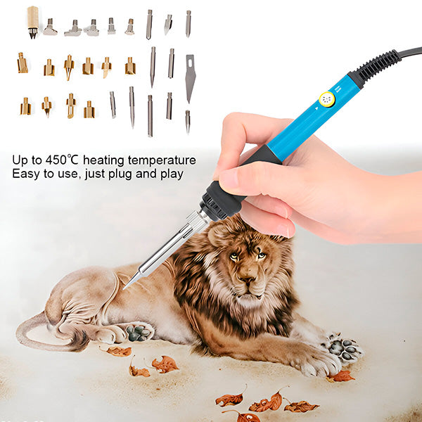 PyrographyKit - DIY Træbrænding Kreativ Håndværksdesign Pyrography Flere Tips Kit