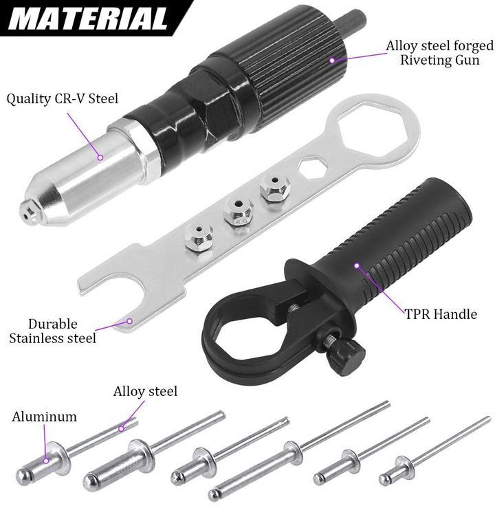 RivetAdapter - Profesjonelt Nittepistol Adaptersett