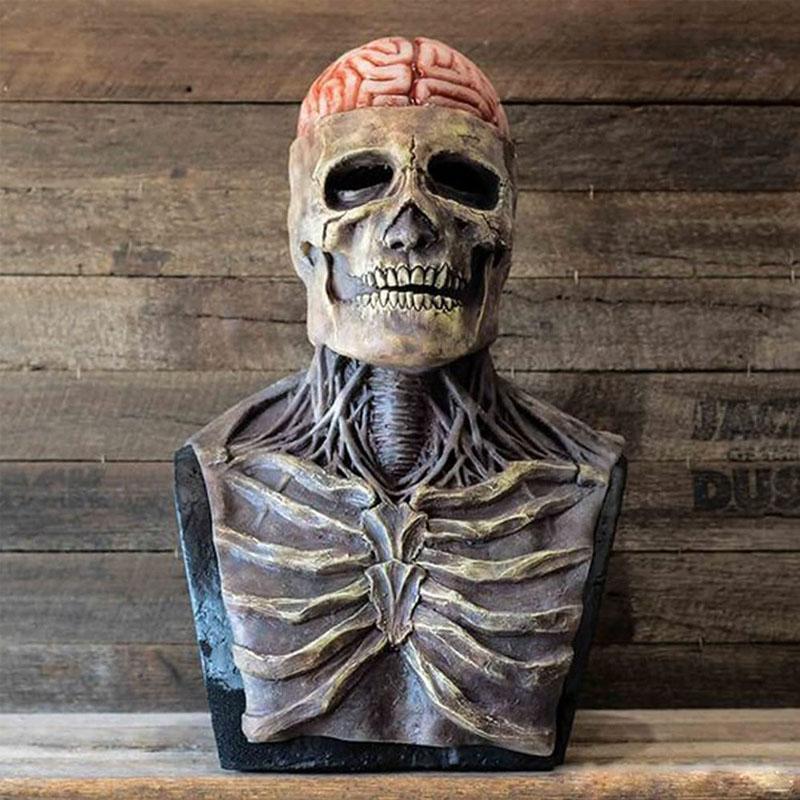 SkeletonMask: Realistisk Skremmende Skjelett Halloweenmaske Kostyme