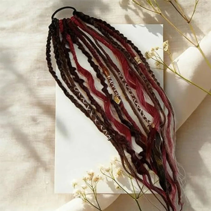 Rose® BraidedExtensions: Naturlig Flettet Leder Hår Hestehale Design Udvidelser