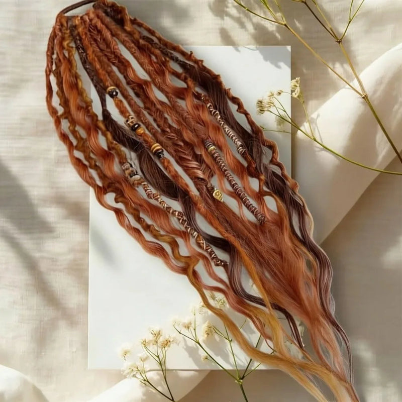 Rose® BraidedExtensions: Naturlig Flettet Leder Hår Hestehale Design Udvidelser