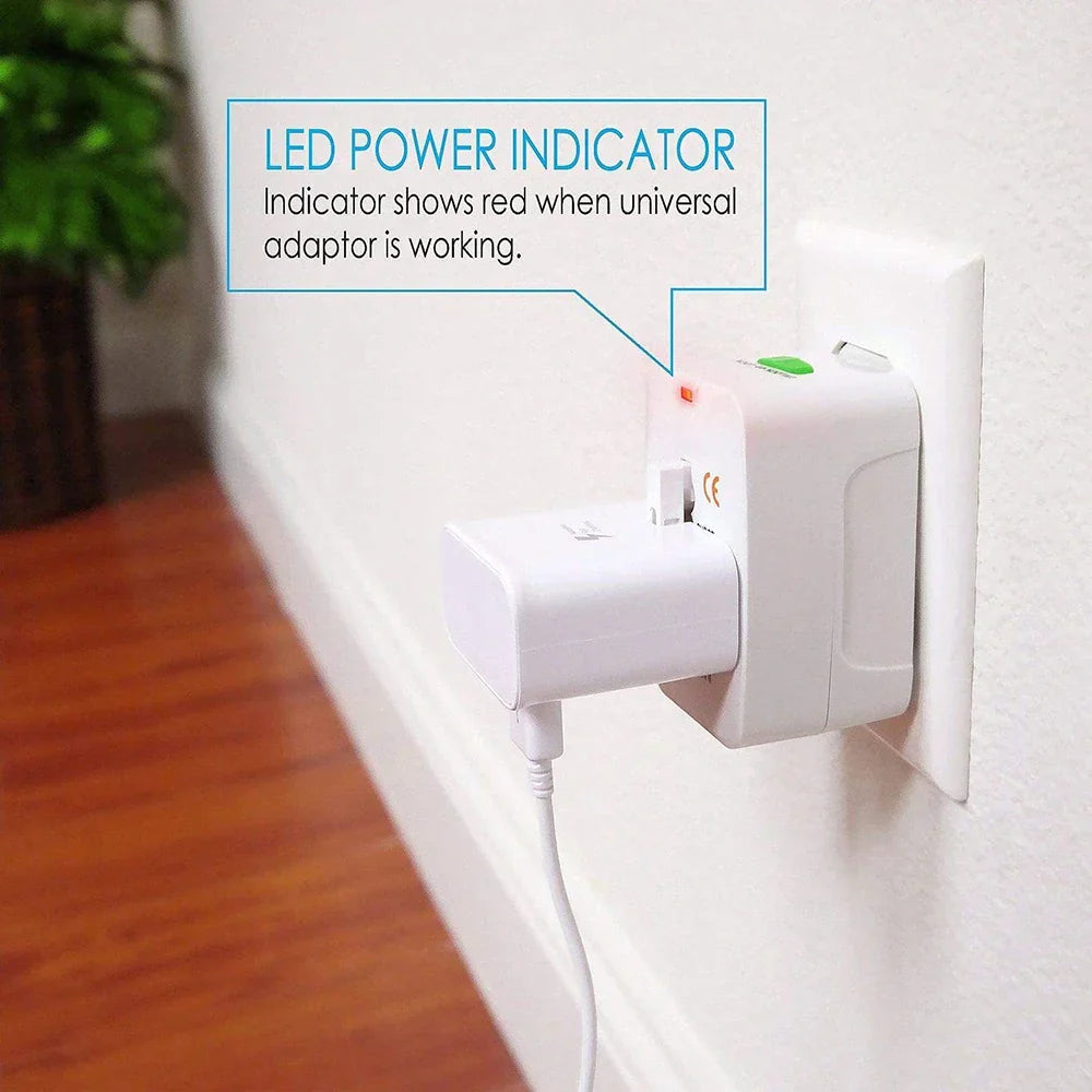 UniversalAdapter 1+1 GRATIS: Universal Dual Ports Rejse Kompakt Adapter
