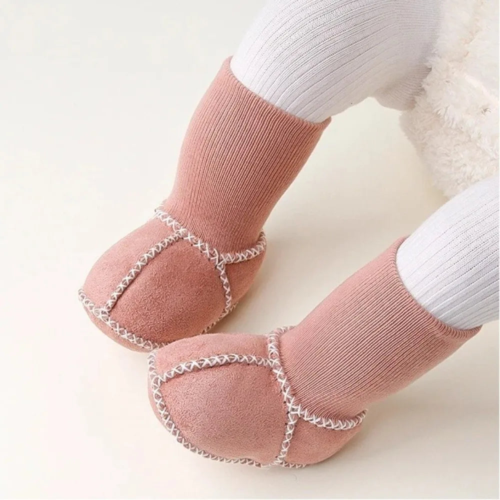 Happy™ InfantSocks 1+1 GRATIS: Elegante Varme Ruskind Krybbesikre Spedbarnssokker