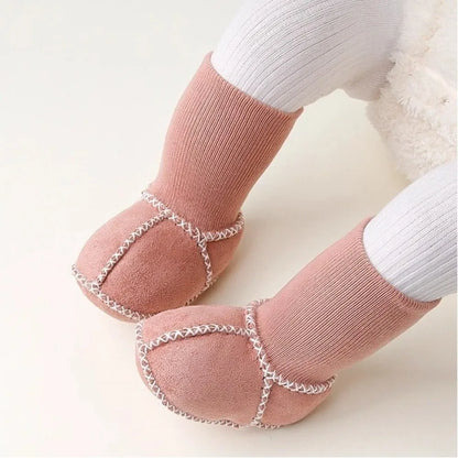 Happy™ InfantSocks 1+1 GRATIS: Elegante Varme Ruskind Krybbesikre Spedbarnssokker