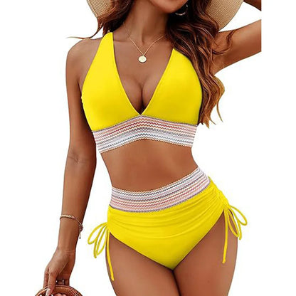 Icone™ DrawstringBikini: Elegant Højtaljet To-Delt Snøre Bikini