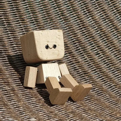 WoodenMan - Liten Ristende Tremann Figur Bil Dashbord Dekorasjon