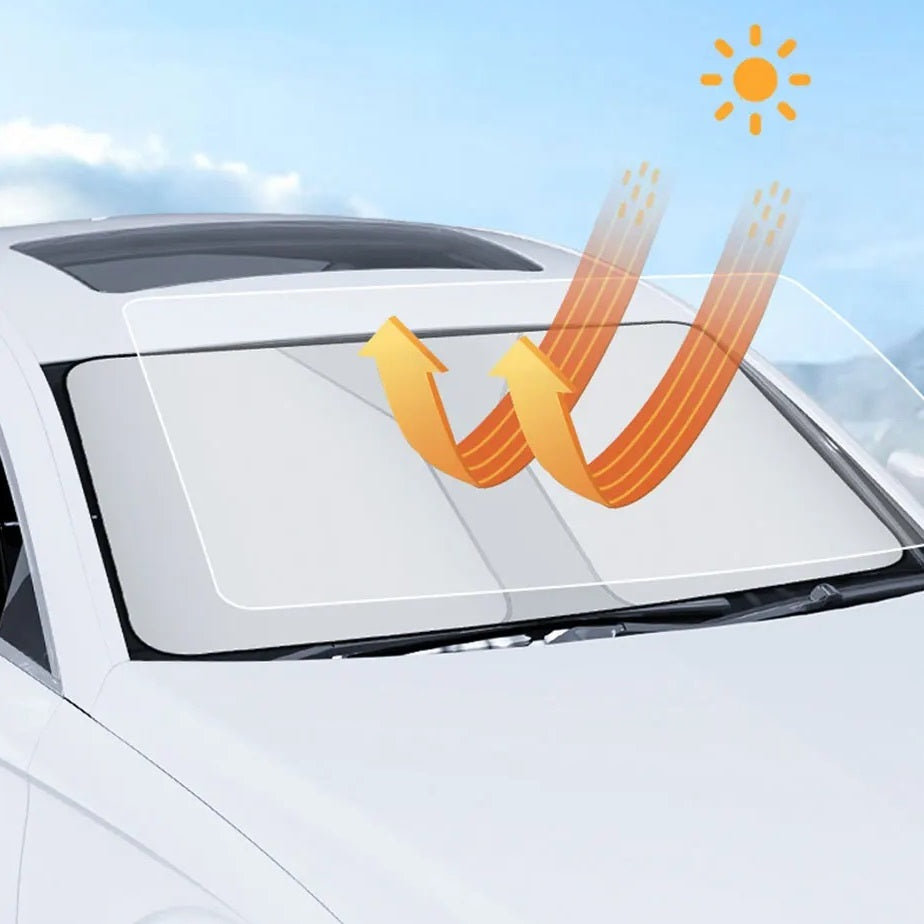 CarSunshade 1+1 GRATIS - Sammenleggbar Solskjerm Bil Solvisir Varmebeskyttelse Trekk