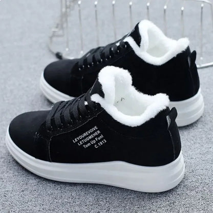 Happy™ VelvetSneakers: Platform Hyggeligt Ankel Snørebånd Fløjl Sneakers