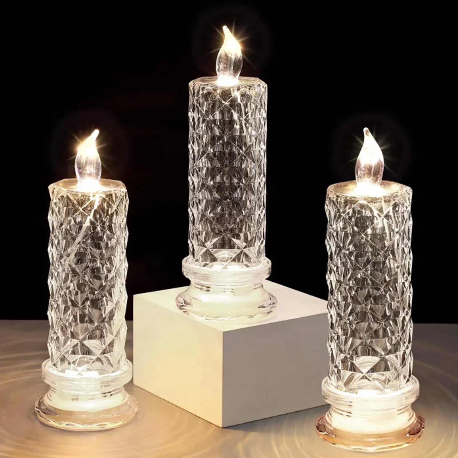 Ledsen™ CrystalCandle 1+1 GRATIS: Elegant Krystalllys Inspirert LED Bordlampe