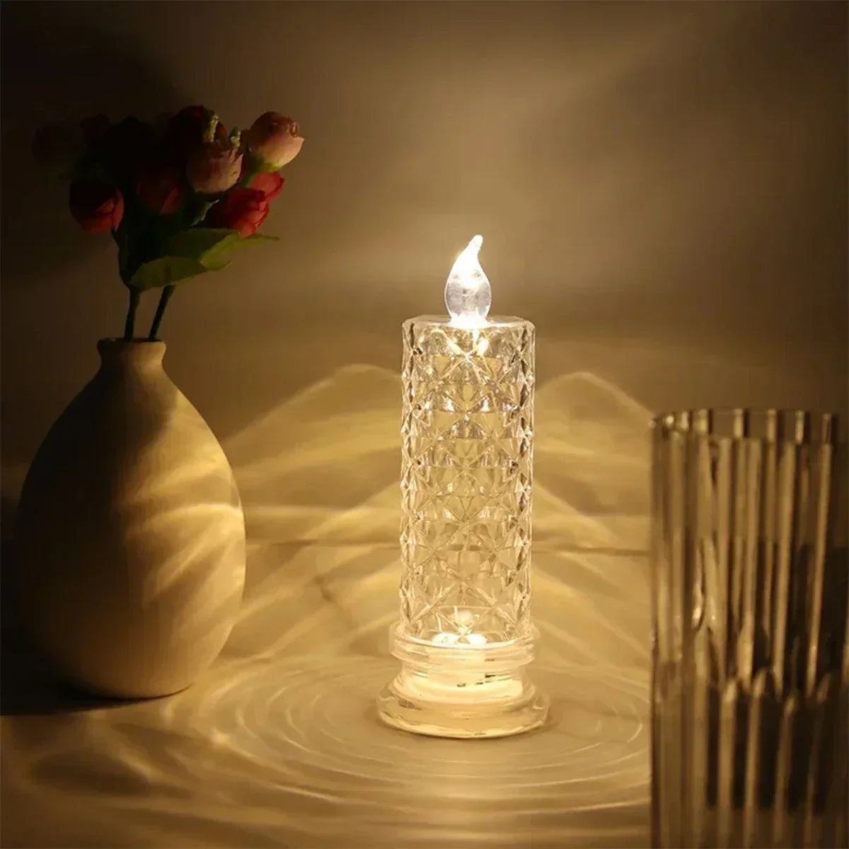 Ledsen™ CrystalCandle 1+1 GRATIS: Elegant Krystalllys Inspirert LED Bordlampe