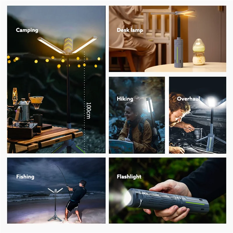 Ledsen™ CampingLamp: Uttrekkbar Høy kapasitet Oppladbar Utendørs Campinglampe