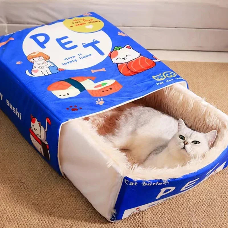 Catfri® CatBed: Koselig Innelukket Rektangulær Gjemmested KatteSeng