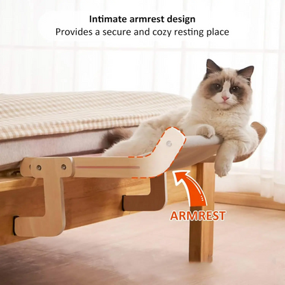 Catfri® HangingBed - Premium Justerbar Træ Kat Hængekøje Hængende Seng