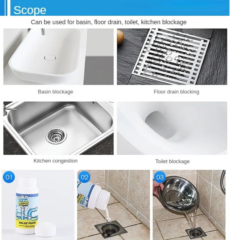 Cleaner Pro° PipeCleaner 1+1 GRATIS: Vask og Avløp Rørrenserpulver