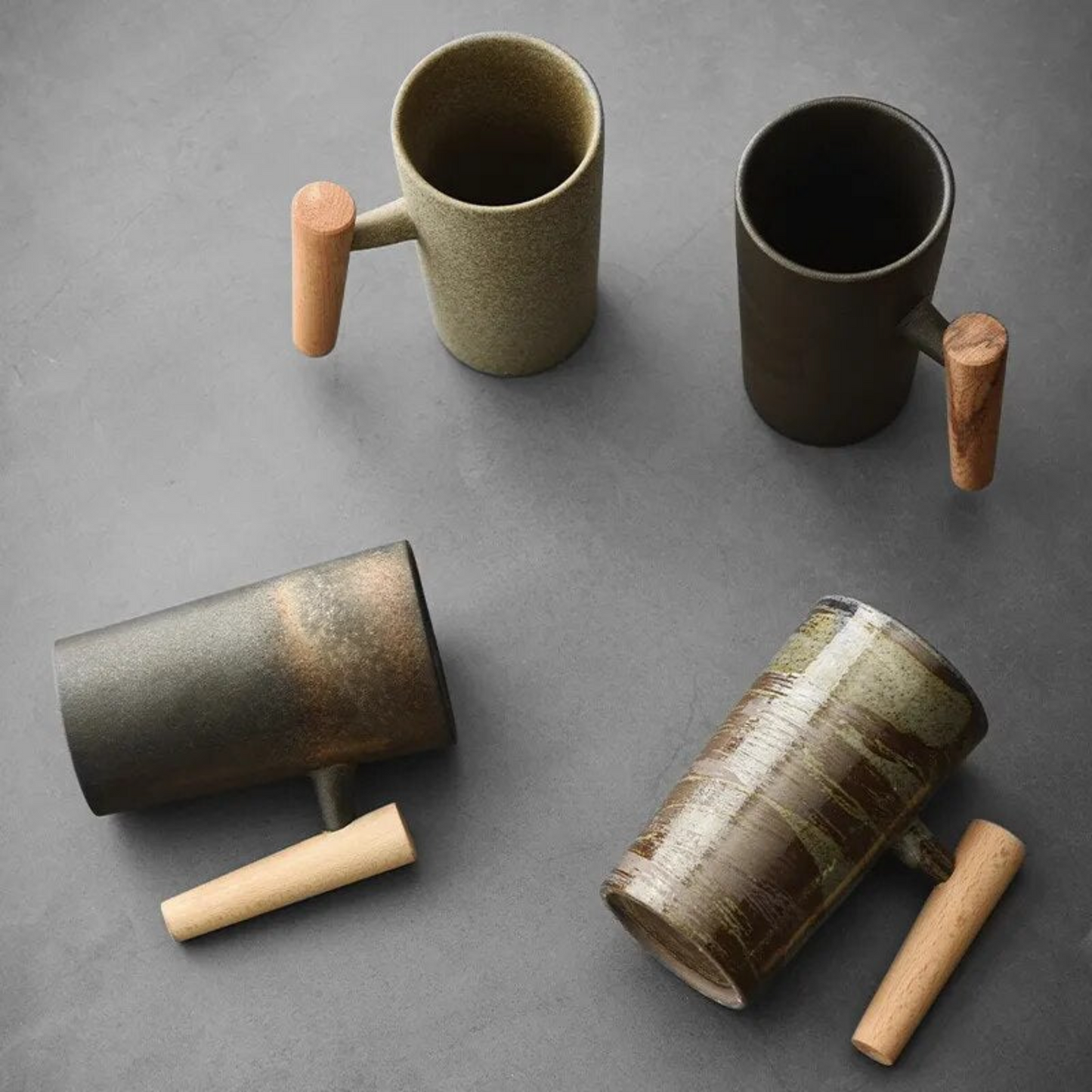Globetrek° CeramicMug: Nordisk-Inspireret Sten Tekstureret Jord Håndværksmæssig Keramisk Krus