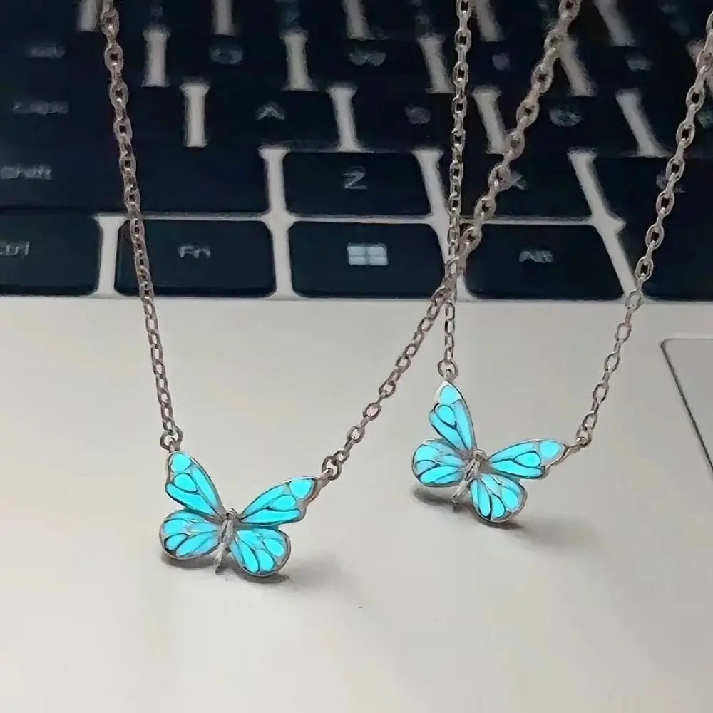 Jewelance™ GlowingButterfly 1+1 GRATIS: Mote Glødende Sommerfugl Halskjede Og Armbånd Sett