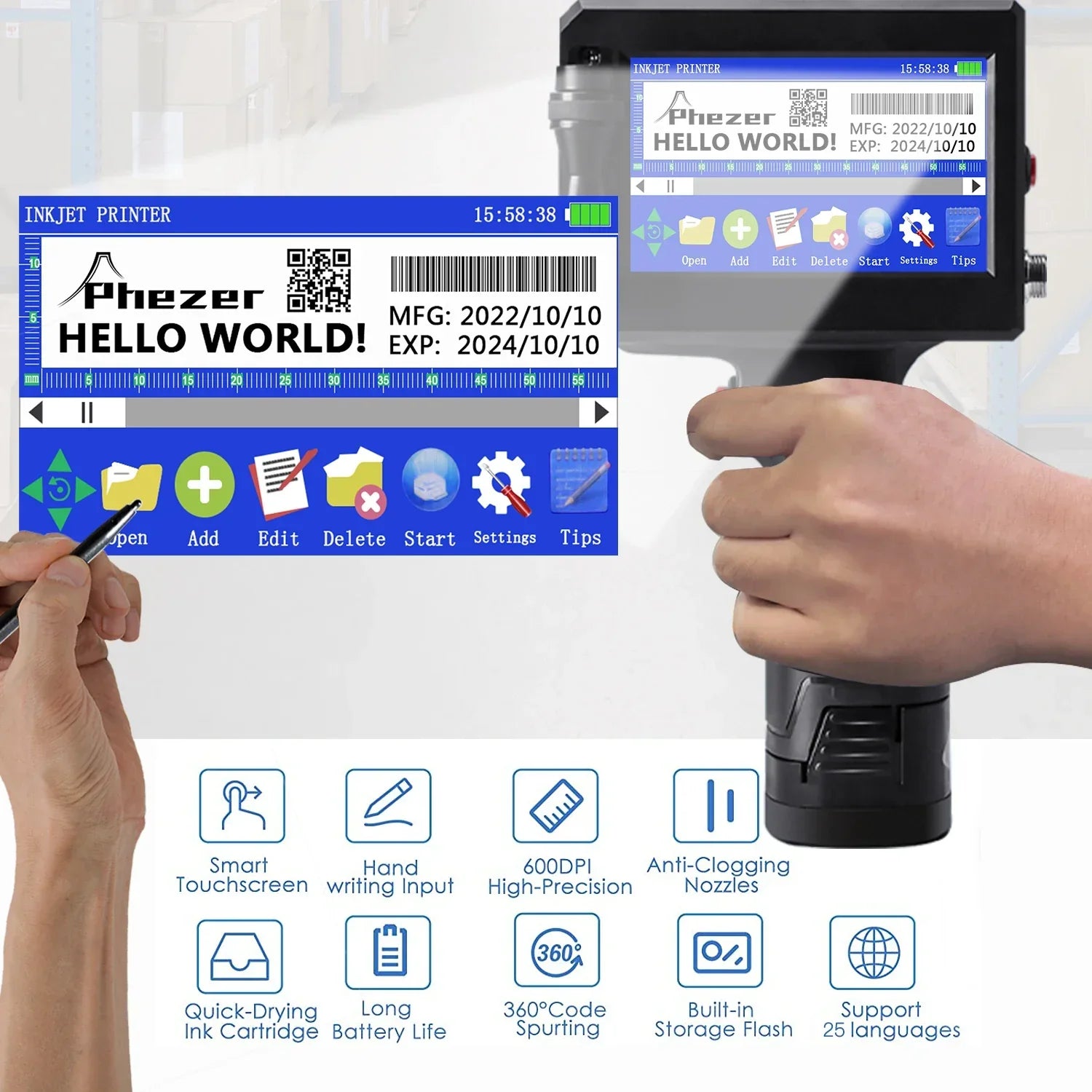PortablePrinter - Smart Bærbar Blekkstråleskriver