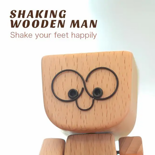 WoodenMan - Liten Ristende Tremann Figur Bil Dashbord Dekorasjon