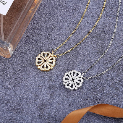 Jewelance™ CloverNecklace 1+1 GRATIS: Stilfuld To-Stil Magnetisk Hjerte Kløver Halskæde