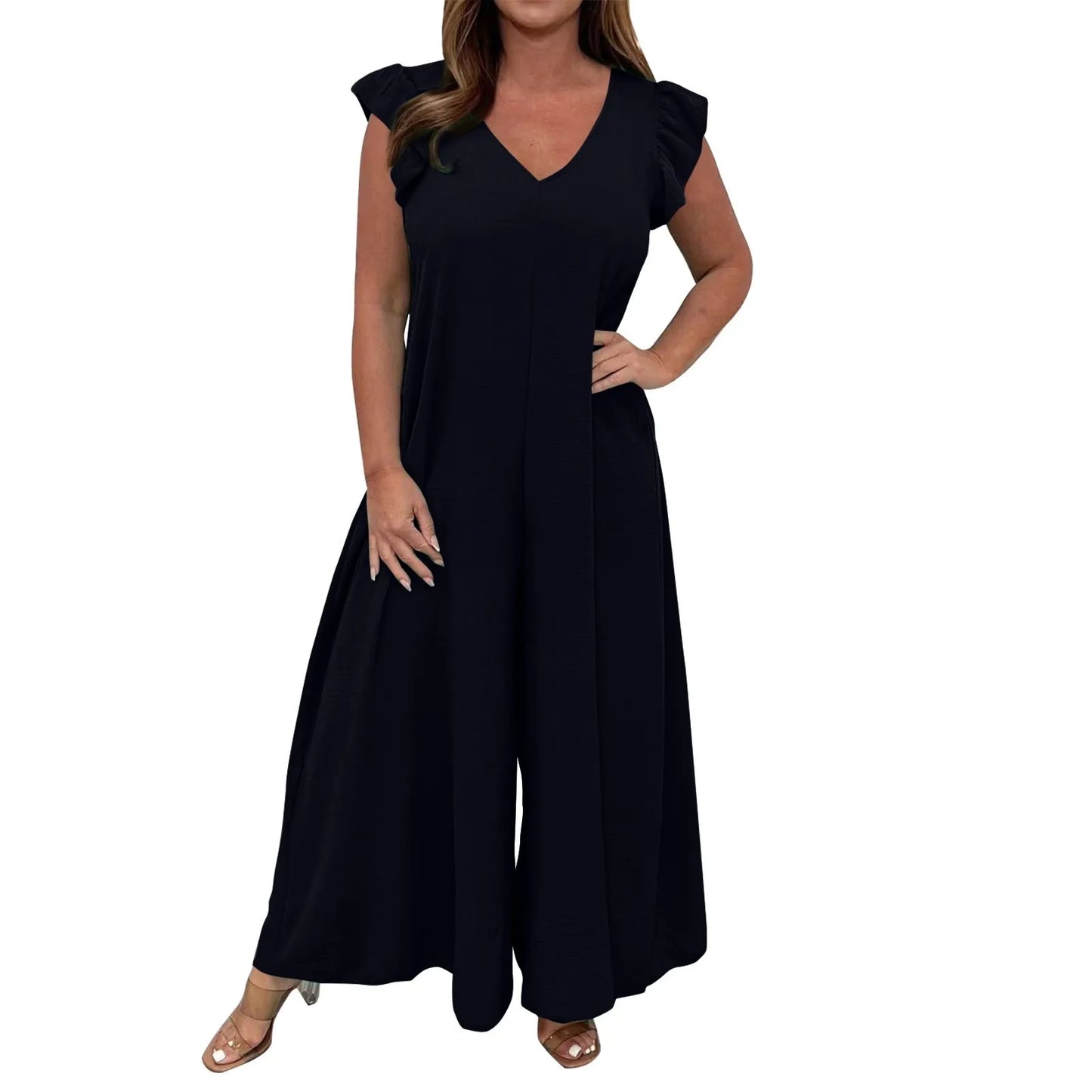 Icone™ CasualJumpsuit: Med volanger, vide ben Casual Jumpsuit