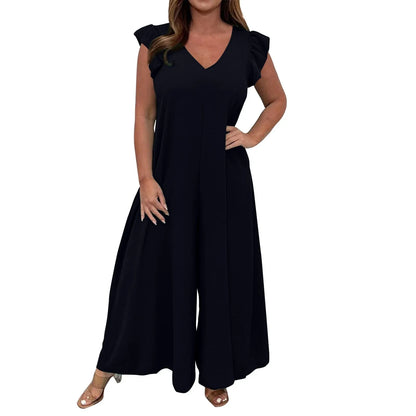 Icone™ CasualJumpsuit: Med volanger, vide ben Casual Jumpsuit