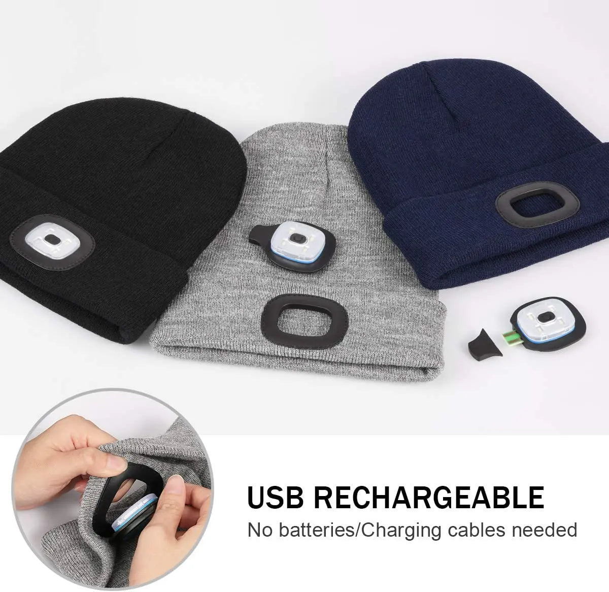 Icone™ LEDHat - Oppladbar LED-lue med lys