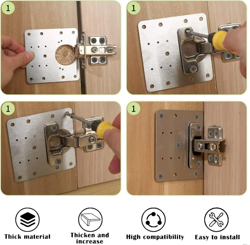 HingePlate 1+1 GRATIS: DIY Møbler Hengsler Reparasjon Sideplate