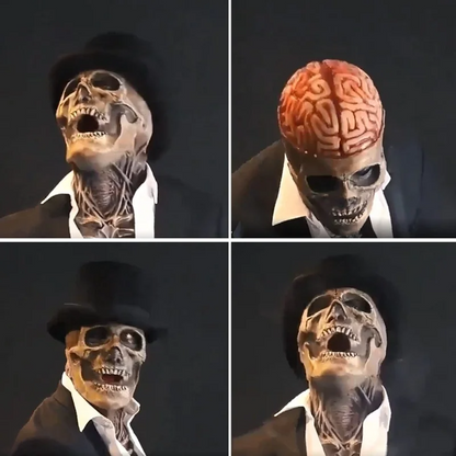 SkeletonMask: Realistisk Skremmende Skjelett Halloweenmaske Kostyme