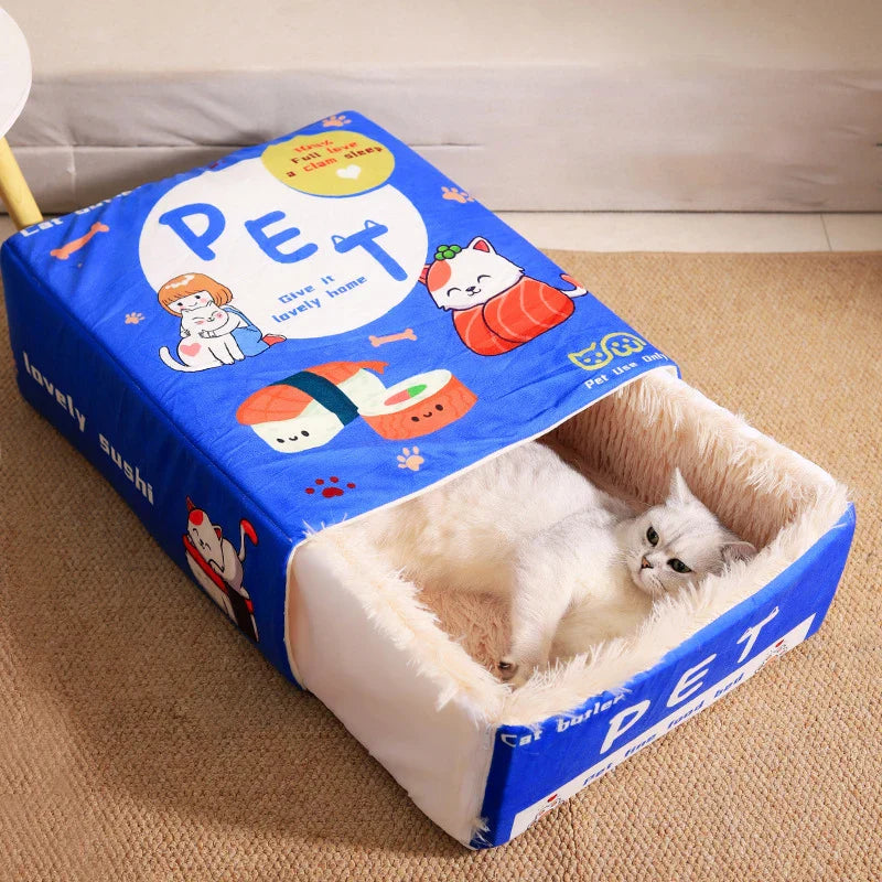 Catfri® CatBed: Koselig Innelukket Rektangulær Gjemmested KatteSeng
