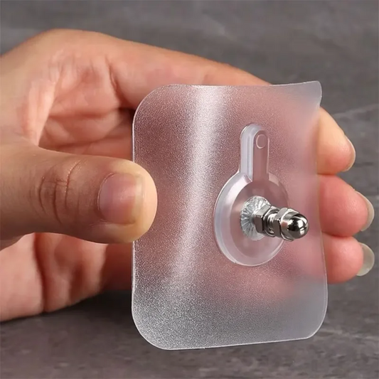 GlideHold® TransparentHook: Kraftig Borefri Montering Vegg Gjennomsiktig Krok