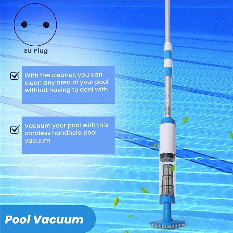 Cleaner Pro° PoolCleaner: Oppladbar Håndholdt Poolstøvsuger