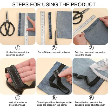 Icone™ ShorteningTape: 5M Selvklebende Bukseforkortningstape