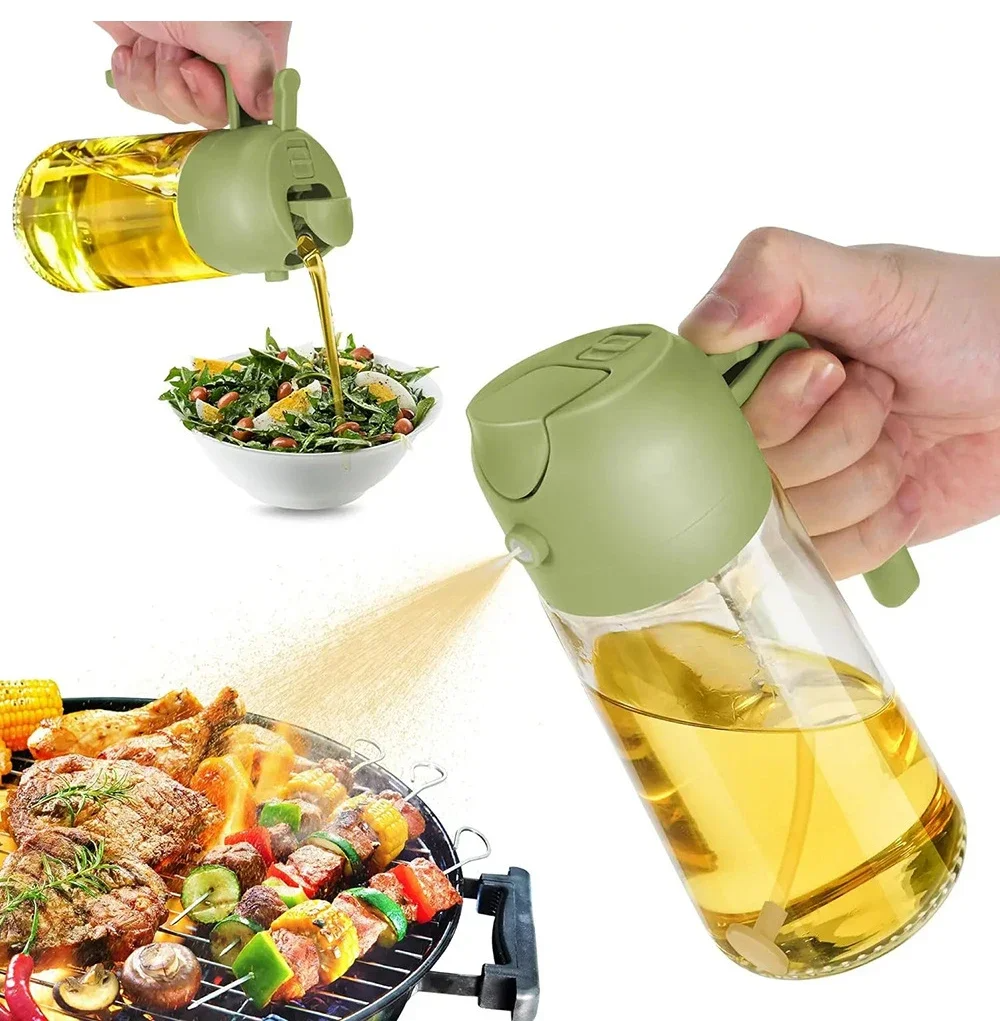 Globetrek° OilDispenser 1+1 GRATIS: 2-i-1 Helle- og Spraybeholder for Olje og Væske