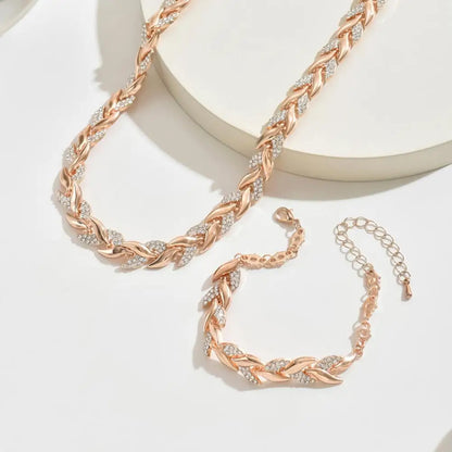 Jewelance™ FashionJewelry: Luksuriøst Pile-Inspireret Armbånd Og Halskæde Mode Smykker Sæt