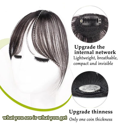 Rose® HairBangs 1+1 GRATIS: Delvis hår pannelugg hårstykke foran klemme