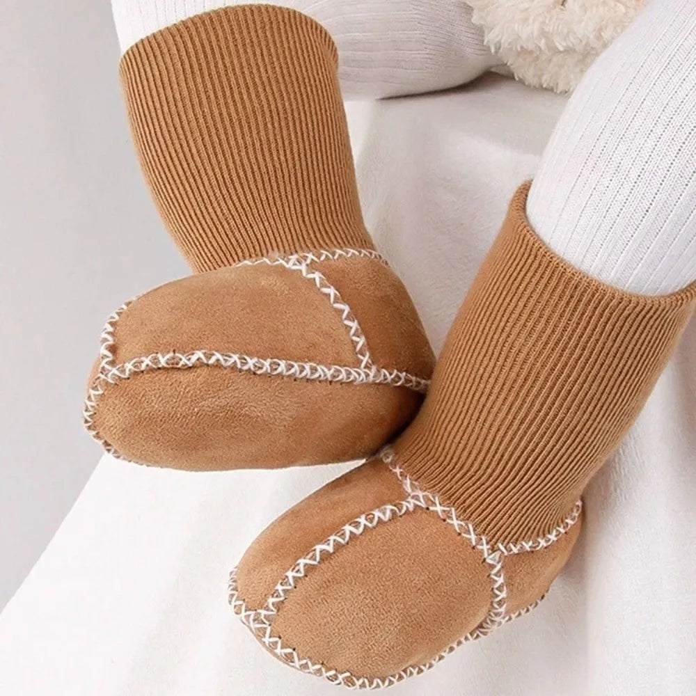 Happy™ InfantSocks 1+1 GRATIS: Elegante Varme Ruskind Krybbesikre Spedbarnssokker
