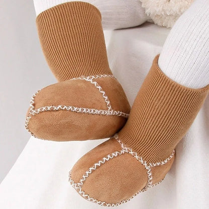 Happy™ InfantSocks 1+1 GRATIS: Elegante Varme Ruskind Krybbesikre Spedbarnssokker