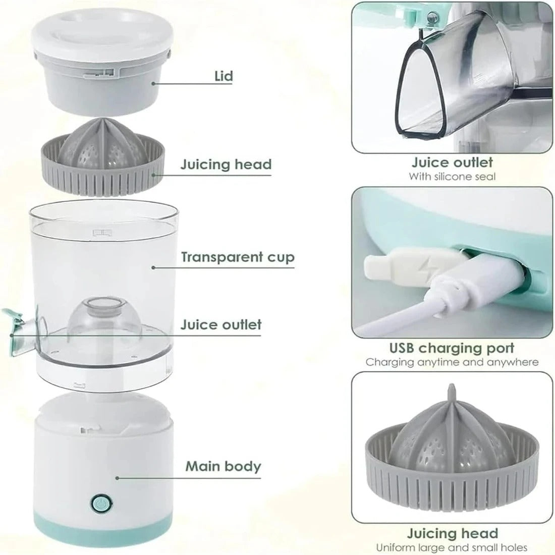 Globetrek° FruitJuicer: Bærbar Elektrisk Frukt Juicer