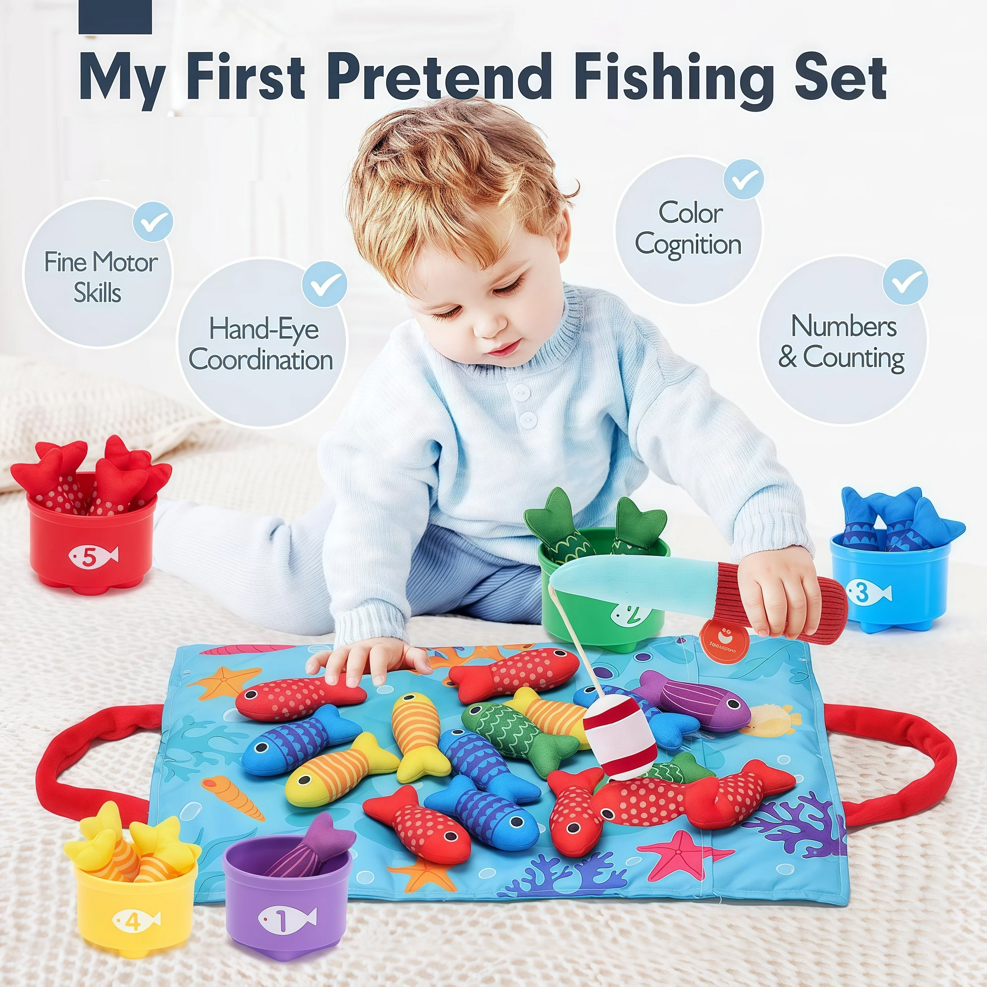 Kletshuts™ LittleFisherman: Morsomt Læringseventyr Little Fisherman Fiskesett