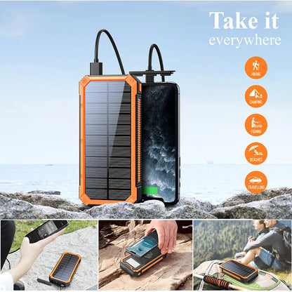 PowerBank - Bærbar Solcelle Trådløs Strømbank