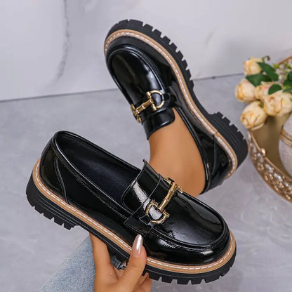 Happy™ WomenLoafers: Lav Hæl Vintagestil Kjede Kvinner Loafers
