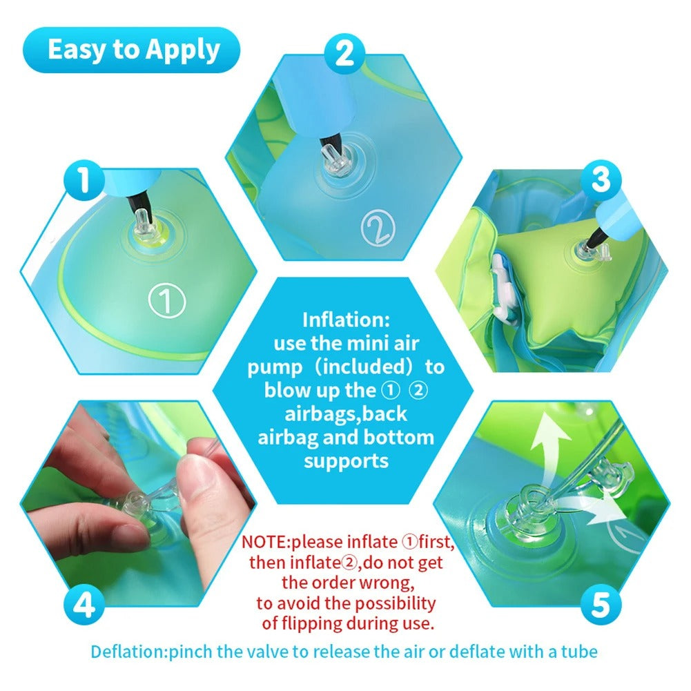 Kletshuts™ BabyFloat: Babybassengflyter med innebygd solskjerm