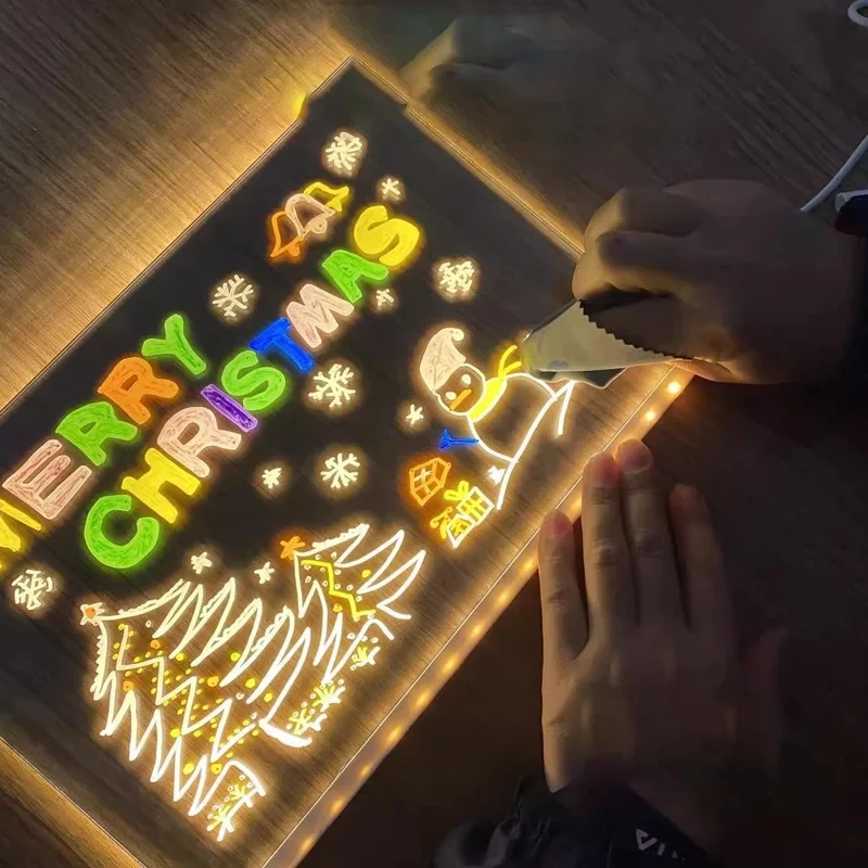 Kletshuts™ NoteBoard: LED-lampe Akryl Notat- og Tegnebrett