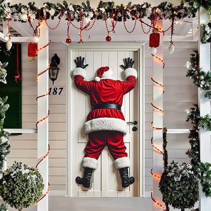Icone™ HangingSanta: Julebakgrunn Hengende Julenisse Dørdekorasjon