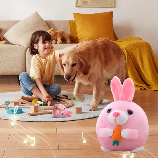DogCatFri™ BouncingToy: Interaktiv Hoppende Kjæledyr Plysj Leketøyball