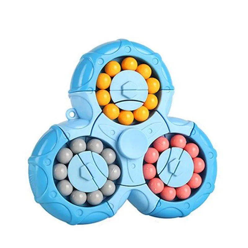 Kletshuts™ SensoryToy - 2 i 1 Rubiks terning / Magisk Bønne Gyro Fidget Spinner