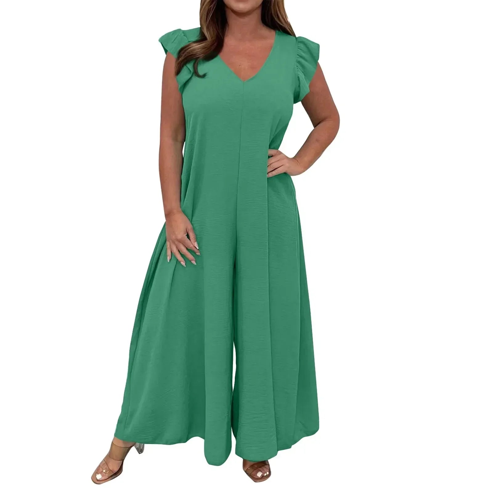 Icone™ CasualJumpsuit: Med volanger, vide ben Casual Jumpsuit