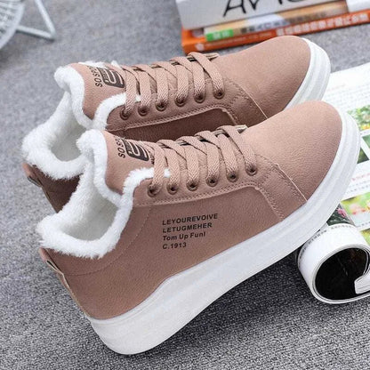 Happy™ VelvetSneakers: Platform Hyggeligt Ankel Snørebånd Fløjl Sneakers