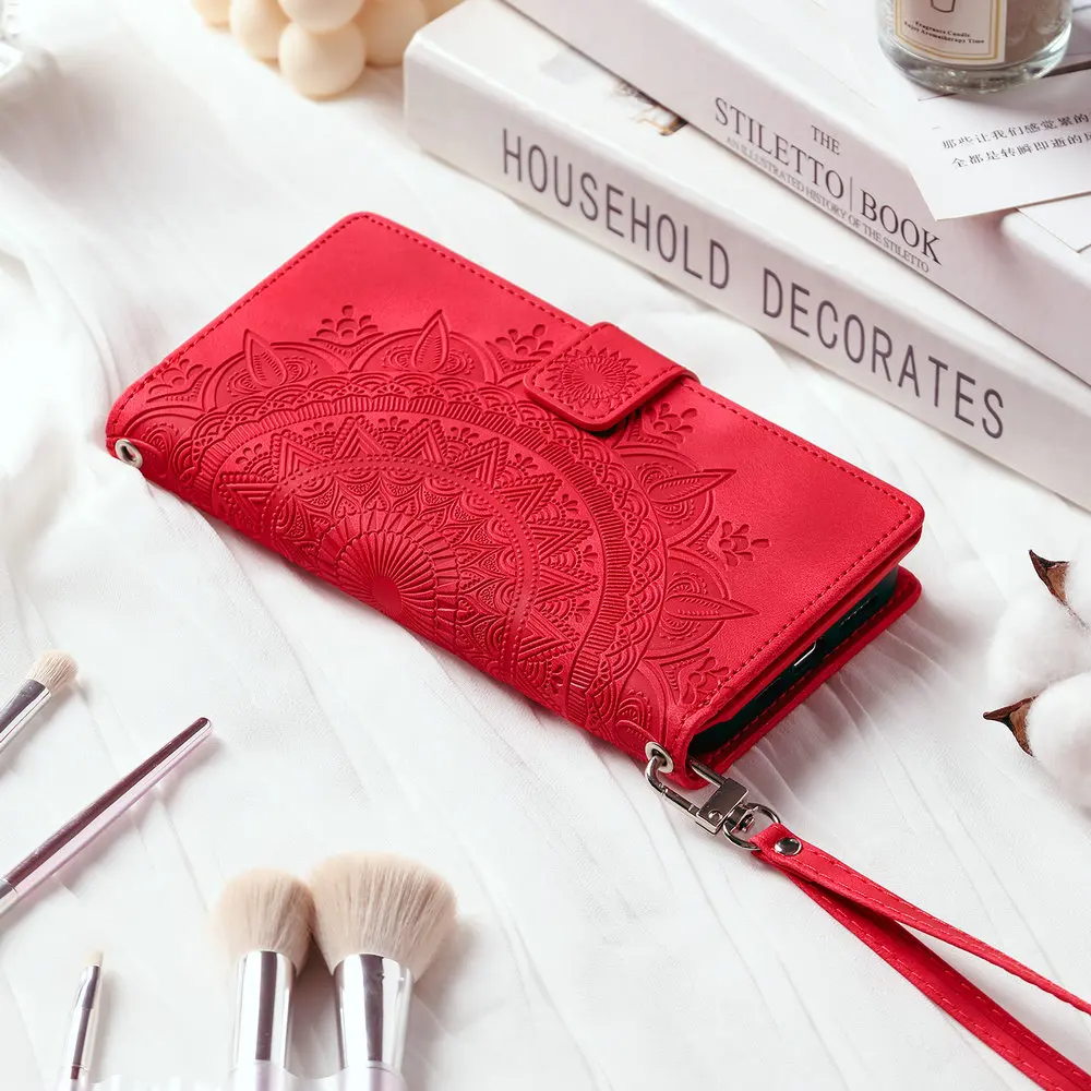 Icone™ WalletCase: Premium Præget Flip Cover Slankt Telefon Tegnebogs Etui